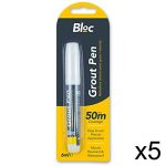 5 X Blanc Joint Refresher stylos pour blanchiment Déteindre porté Sale pour carrelage joints de la marque White-Hinge image 2 produit