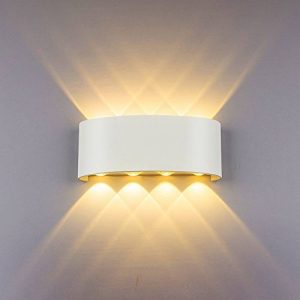 Appliques Murales Interieur LED Lampe 8w étanche Moderne Applique Murale en Aluminium Blanc pour Chambre Maison Couloir Salon (Blanc Chaud) de la marque NetBoat image 0 produit