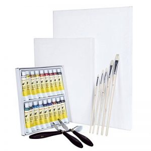 Artina Set Complet pour Peinture Acrylique Malta - 2 Toiles à Peindre 18 Tubes de Peinture + Accessoires pinceaux spatules de la marque Artina image 0 produit