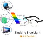 Cyxus lumière bleue lunettes demi-trame [Transparent Lentille] anti fatigue oculaire, grande pour les lecteurs d'ordinateur/téléphone portable/jeu(noir cadre) de la marque Cyxus image 1 produit