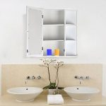 HOMFA Meuble Salle de Bains Armoire de Toilette avec Miroir Armoire Suspendue Blanc (Type-1) de la marque Homfa image 3 produit