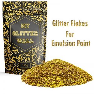 My Glitter Wall - Additif paillettes dorées pour peinture-émulsion; décorations murales intérieures et extérieures, 150 g de la marque CrystalsRus image 0 produit