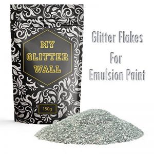 My Glitter Wall Additif paillettes pour peinture-émulsion couleur argent 150 g pour décorations murales en intérieur et en extérieur de la marque CrystalsRus image 0 produit