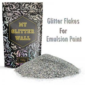 « My Glitter Wall » - Additif paillettes pour peinture-émulsion couleur argent AB, pour décorations murales en intérieur et en extérieur (150 g) de la marque CrystalsRus image 0 produit