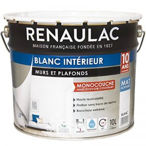 Renaulac Peinture intérieur Murs & Plafonds Monocouche Acrylique Blanc Mat 10L - 100m² de la marque Renaulac image 0 produit
