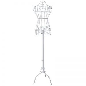 Songmics Réglable 170 cm Porte vêtement Mannequin de Couture Buste en Fer Forgé Femme blanc HRA10W de la marque SONGMICS image 0 produit