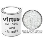 v1rtus - Additif paillettes effet cristal - pour peinture émulsion à finition mate/velours/satin/brillante - murs intérieurs et extérieurs/plafond/bois/métal/vernis - argenté holographique - 100 g de la marque v1rtus image 2 produit