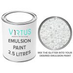 v1rtus - Additif paillettes effet cristal - pour peinture émulsion/mur/plafond/chambre/salle de bain/intérieur/extérieur - numéro 1 des ventes/plus économique que du papier-peint - argenté - 100 g de la marque v1rtus image 2 produit