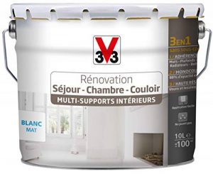 V33 Peinture rénovation- multi-Supports intérieurs - Séjour, Chambre, couloir, Blanc mat, 10L de la marque V33 image 0 produit