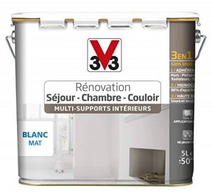 V33 Peinture rénovation- multi-Supports intérieurs - Séjour, Chambre, couloir, Blanc mat, 5L de la marque V33 image 0 produit