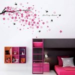 Walplus Stickers muraux fleurs roses/hirondelles/décor pour chambre d'enfants de la marque WALPLUS image 1 produit